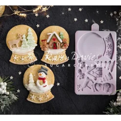 KAREN DAVIES Moule Silicone|Moule en Silicone Boule à Neige de Noël