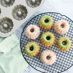 NORDIC WARE Moule Anti-adhésif|Moules À Gâteaux|Moule Mini Bundt Anniversaire (x6) Gold