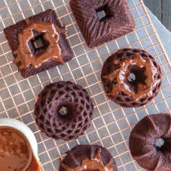 NORDIC WARE Moule Anti-adhésif|Moules À Gâteaux|Moule Mini Bundt Geo (x6) Gold