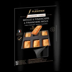 FLEXIPAN DEMARLE Moule Anti-adhésif|Moule Silicone|Moule Silicone 6 Financiers 8,5 x 4,5 cm
