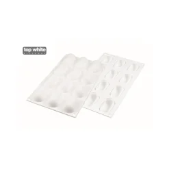SILIKOMART Moule Silicone|Moule Silicone 12 Minis Ovales Bombés 5,8 x 2,9 cm 30ml Professional