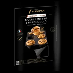 FLEXIPAN DEMARLE Moule Anti-adhésif|Moule Silicone|Moule Silicone 6 Muffins Ø 7 cm