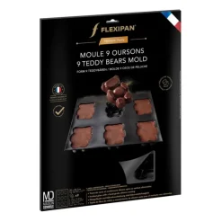 FLEXIPAN DEMARLE Moule Anti-adhésif|Moule Silicone|Moule Silicone 9 Oursons 9 x 5,5 cm