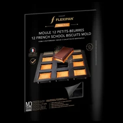 FLEXIPAN DEMARLE Moule Anti-adhésif|Moule Silicone|Moule Silicone 12 Petits Beurres 6,5 x 5,4 cm
