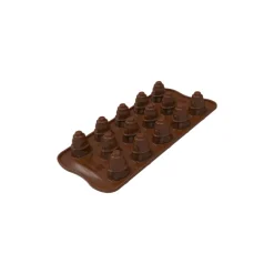 SILIKOMART Moules À Chocolat|Moule Silicone|Moule Silicone Bonhomme de Neige Chocolat Ø 2,6 x H 3,5 cm Easy Choc (x14)