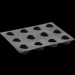 PAVOFLEX Moule Silicone|Moules À Gâteaux|Moule Silicone Coeur Passion 7,1 x 6,6 cm x H 3,8 cm (x12)
