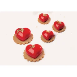 PAVOFLEX Moule Silicone|Moules À Gâteaux|Moule Silicone Coeur Passion 7,1 x 6,6 cm x H 3,8 cm (x12)