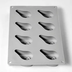 PAVONI Moule Silicone|Moule Silicone Demi-Poire 30 x 17.5 cm (x8)