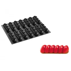 PAVOFLEX Moule Silicone|Moules À Gâteaux|Moule Silicone Domino 12,6 x 3,3 cm x H 3,2 cm (x14)