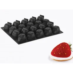 PAVOFLEX Moule Silicone|Moules À Gâteaux|Moule Silicone Fraise 7,1 x 5,4 cm x H 4,6 cm (x20)