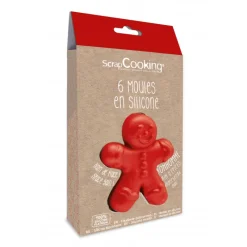 SCRAPCOOKING Moule Silicone|Moules À Gâteaux|Moule Silicone Individuel Bonhomme 10,5 cm (x6)