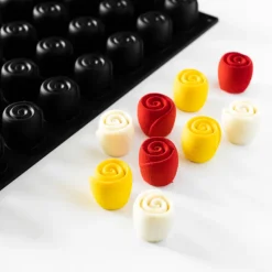 PAVOFLEX Moule Silicone|Moule Silicone Mini Rose Volupté Ø 3,5 x H 3 cm (x48)