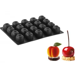 PAVOFLEX Moule Silicone|Moules À Gâteaux|Moule Silicone Pêche / Cerise 5,8 x 5,5 cm x H 4,6 cm (x20)