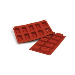 MALLARD FERRIERE Moule Silicone|Moule Silicone Savarin Rectangle 6,1 x 4 cm x H 2,6 cm (x10) Silikomart