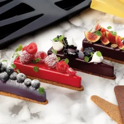 PAVOFLEX Moule Silicone|Moules À Gâteaux|Moule Silicone Slake 11,4 x 3,9 cm x H 2 cm (x8)