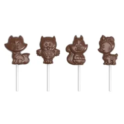 CHOCOLATE WORLD Moules À Chocolat|Moule Sucette Chocolat Animaux de la Forêt 65 mm (x4)