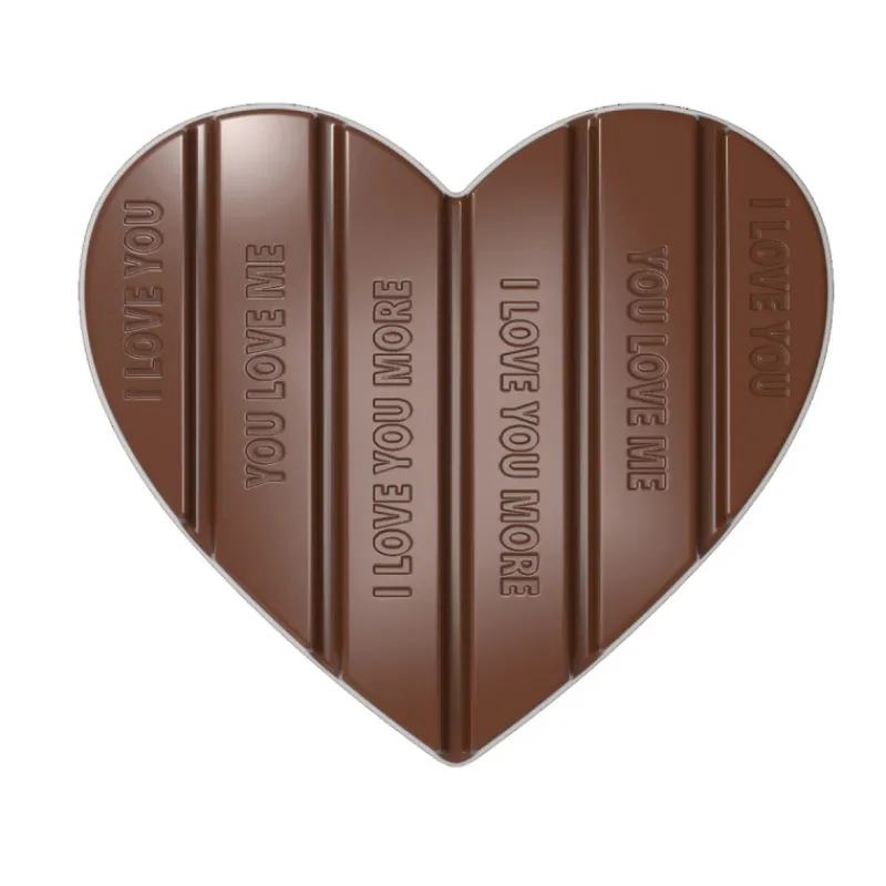 CHOCOLATE WORLD Moules À Chocolat|Moule Tablette Chocolat Cœur 12,5 x 11 cm (x2)