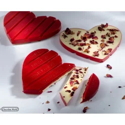 CHOCOLATE WORLD Moules À Chocolat|Moule Tablette Chocolat Cœur 12,5 x 11 cm (x2)