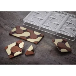 PAVONI Moules À Chocolat|Moule Tablette Chocolat Flow 15,4 x 7,7 x H 0,8 cm (x3)