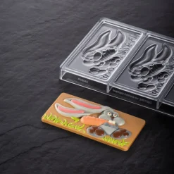 PAVONI Moules À Chocolat|Moule Tablette Chocolat Lapin de Pâques 15,4 x 7,2 cm (x3)
