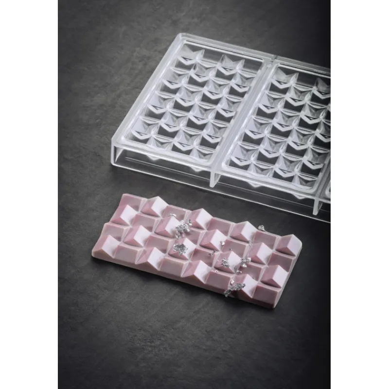 PAVONI Moules À Chocolat|Moule Tablette Chocolat Pixie 15,4 x 7,7 cm x H 1,1 cm (x3)