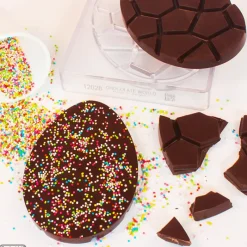 CHOCOLATE WORLD Moules À Chocolat|Moule Tablette Chocolat Œuf de Pâques 14 x 9,2 cm (x2)