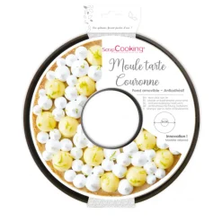 SCRAPCOOKING Moule Anti-adhésif|Moules À Gâteaux|Moule Tarte Couronne Ø30cm Fond Amovible Anti-Adhésif