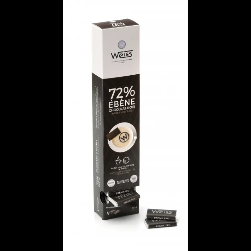 WEISS Confiserie|Napolitain Chocolat Noir Ebène 72% 180 g