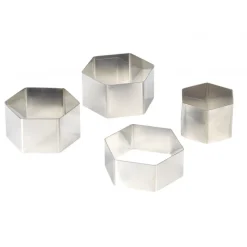 MALLARD FERRIERE Cercle À Patisserie|Nonnette Hexagonale Inox Ø 6,5 cm H4,5 cm