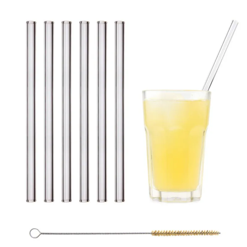 CUISINEADDICT Accessoires Bar|Paille Réutilisable en Verre 23cm droite x6 HALM