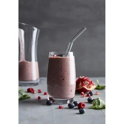 CUISINEADDICT Accessoires Bar|Paille Réutilisable en Verre 23cm courbée x4 HALM