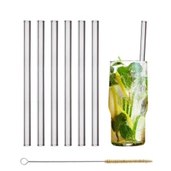 CUISINEADDICT Accessoires Bar|Paille Réutilisable en Verre 20cm droite x6 HALM