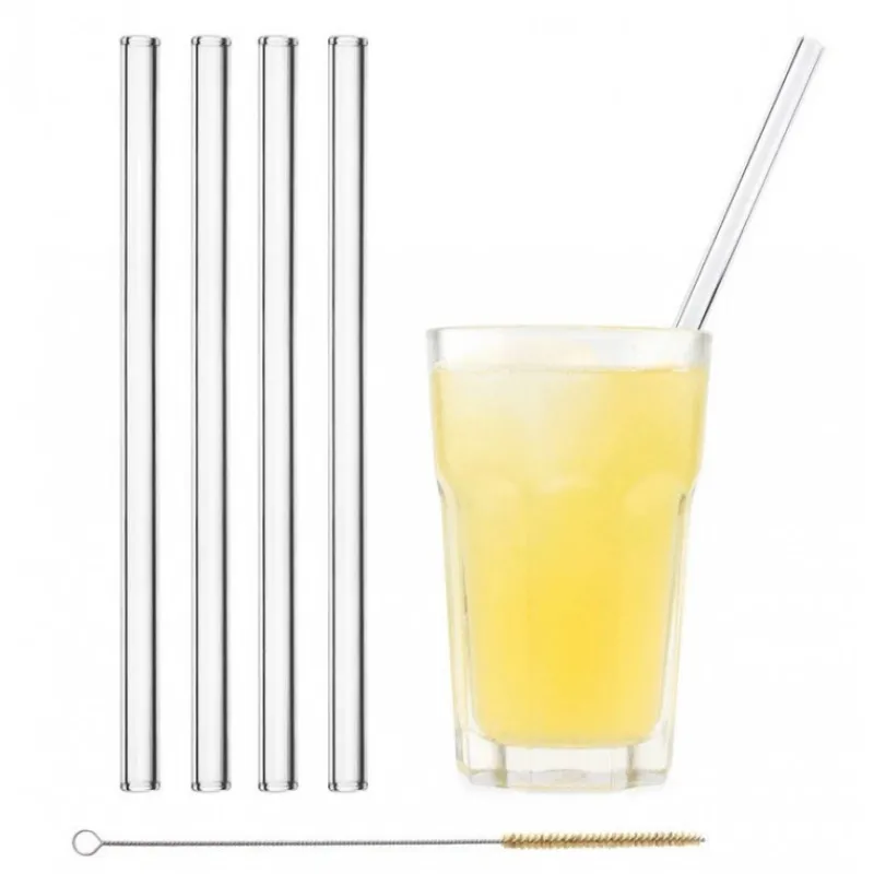 CUISINEADDICT Accessoires Bar|Paille Réutilisable en Verre 23cm droite x4 HALM