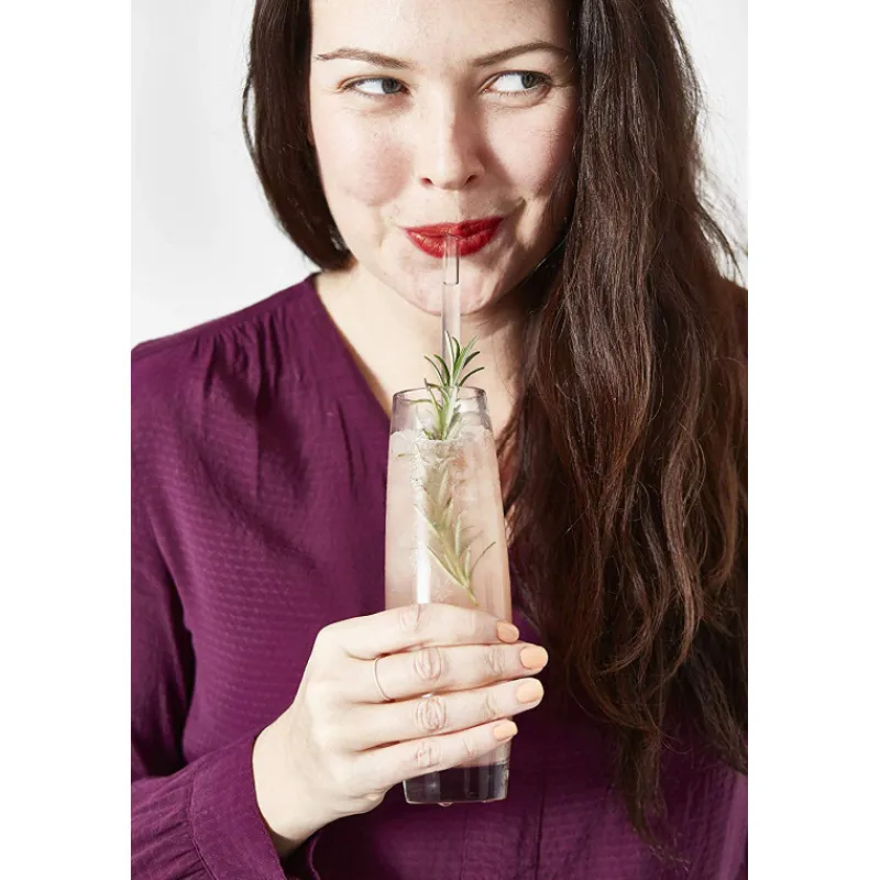 CUISINEADDICT Accessoires Bar|Paille Réutilisable en Verre 23cm droite x4 HALM