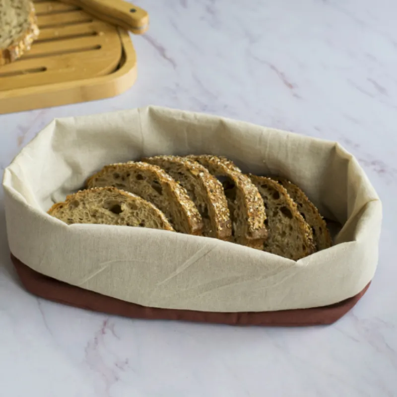 PEBBLY Emballage Alimentaire|Panière à Pain Coton Bio 22 x 26,5 x 14 cm