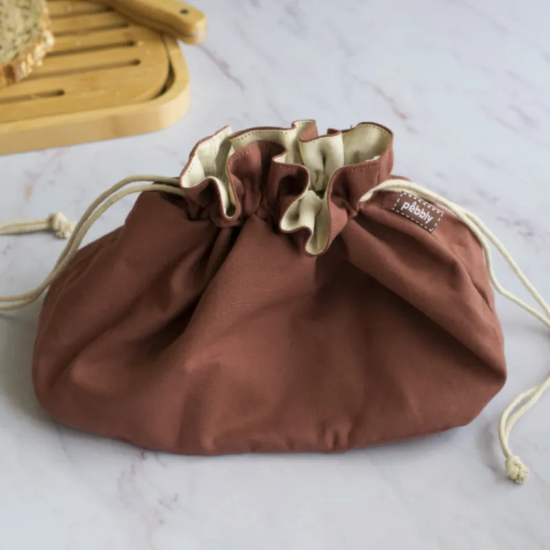 PEBBLY Emballage Alimentaire|Panière à Pain Coton Bio 22 x 26,5 x 14 cm