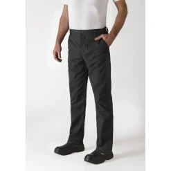 ROBUR Pantalon De Cuisine|Pantalon de Cuisine Mixte Rayé Noir/Blanc TIMEO T.42