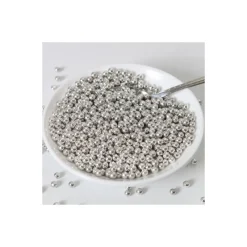 FUNCAKES Décoration Comestible|Perles de Sucre Argent Métallique 80g