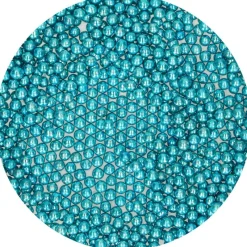 FUNCAKES Décoration Comestible|Perles de sucre Bleu Métallique 80 g