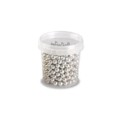 PAVONI Décoration Comestible|Perles en Sucre Argent Métallisé Ø 6 mm 120 g