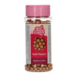 FUNCAKES Décoration Comestible|Perles en Sucre Or au Cœur Tendre 60 g