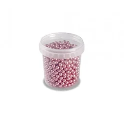 PAVONI Décoration Comestible|Perles en Sucre Rose Métallisé Ø 4 mm 120 g