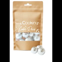 SCRAPCOOKING Décoration Comestible|Perles XXL Argentées Croustillantes 55 g