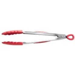 MASTRAD Pince De Cuisine|Pince de Cuisine Silicone et Inox 26 cm Rouge
