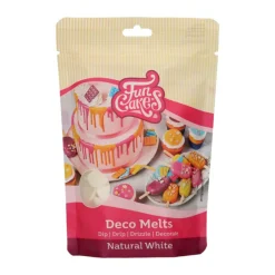 FUNCAKES Décoration Comestible|Pistoles Deco Melts Blanc Naturel 250g