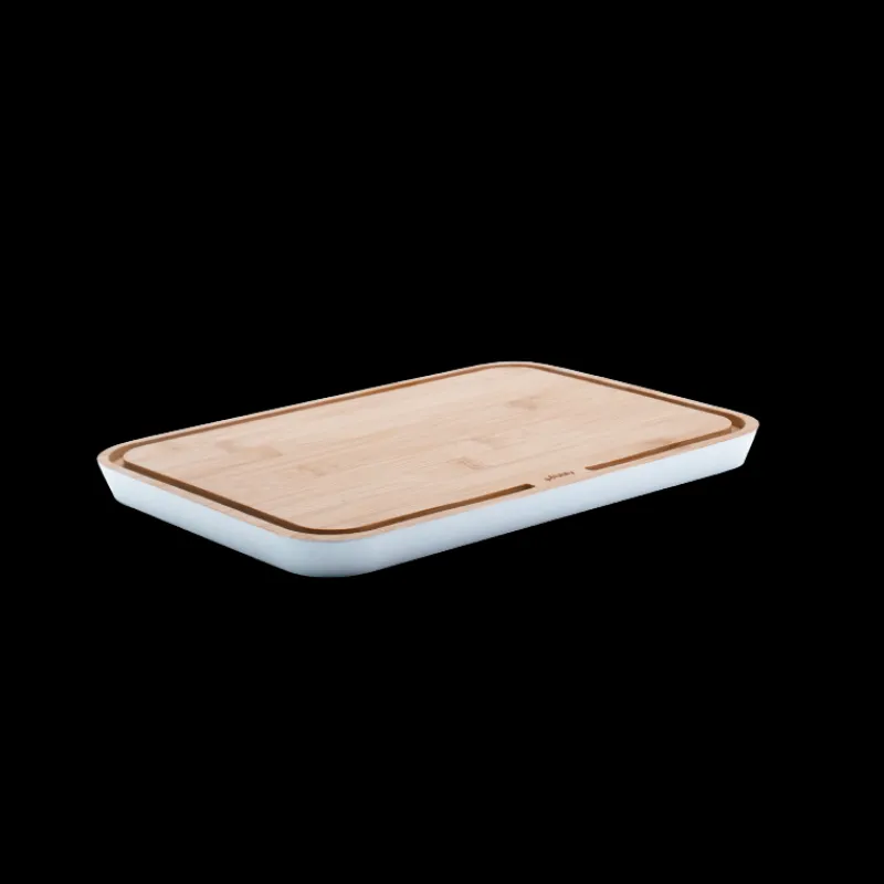 PEBBLY Planches À Découper|Planche à Découper Crème en Bambou 25 x 17,5 cm