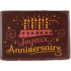 FLORENSUC Décoration Comestible|Plaque Chocolat Joyeux Anniversaire x48