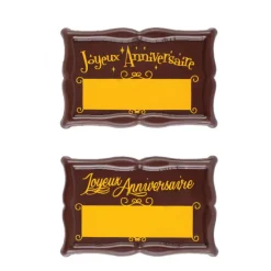 FLORENSUC Décoration Comestible|Plaque Chocolat Joyeux Anniversaire à Graver x18