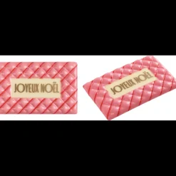 FLORENSUC Décoration Comestible|Plaque Chocolat Joyeux Noël Rose (x64)