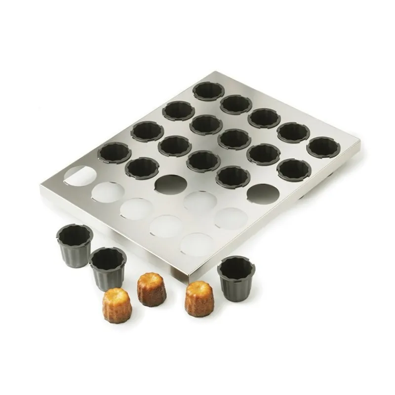 MATFER Moule Anti-adhésif|Moules À Gâteaux|Plaque de 25 Cannelés 4,5 cm Exoglass 40 x 30 cm